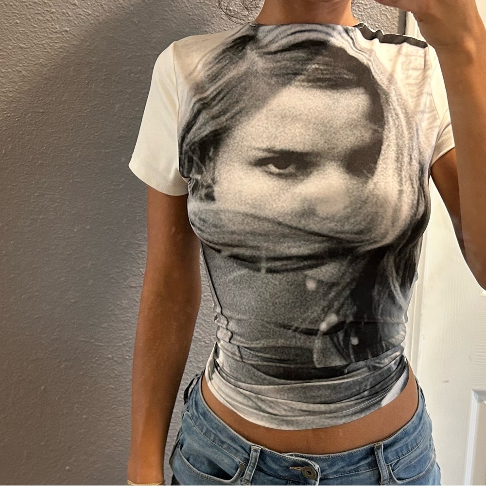 Graphic Black and White Women's Top
